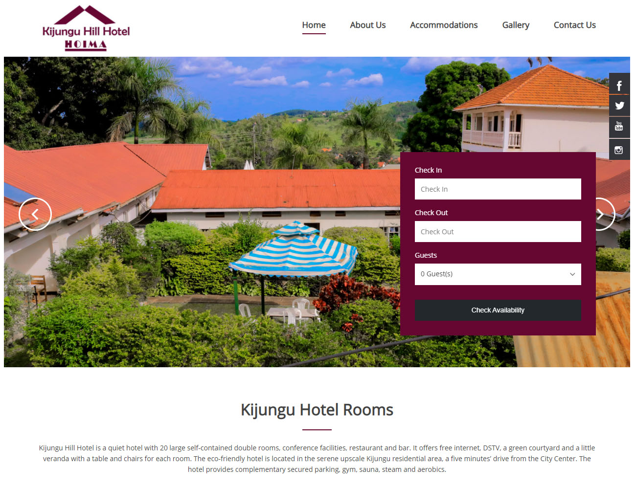 KIJUNGU HILL HOTEL WEBSITE DESIGNED BY HOST GIANT UGANDA